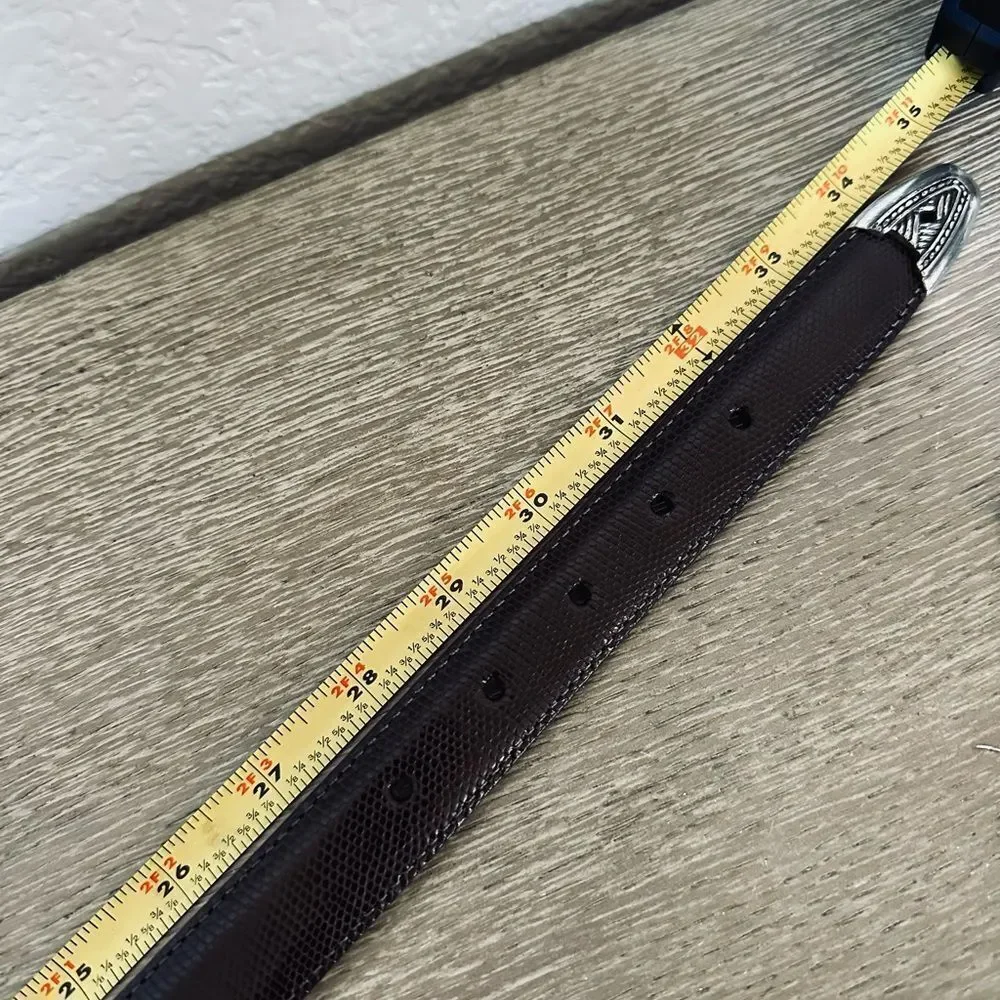 Brighton Silver Brown Leather Belt M